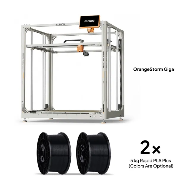 elegoo-orangestorm-giga-fdm-3d-drucker-2x-5-kg-rapid-pla-plus-bundle image 1