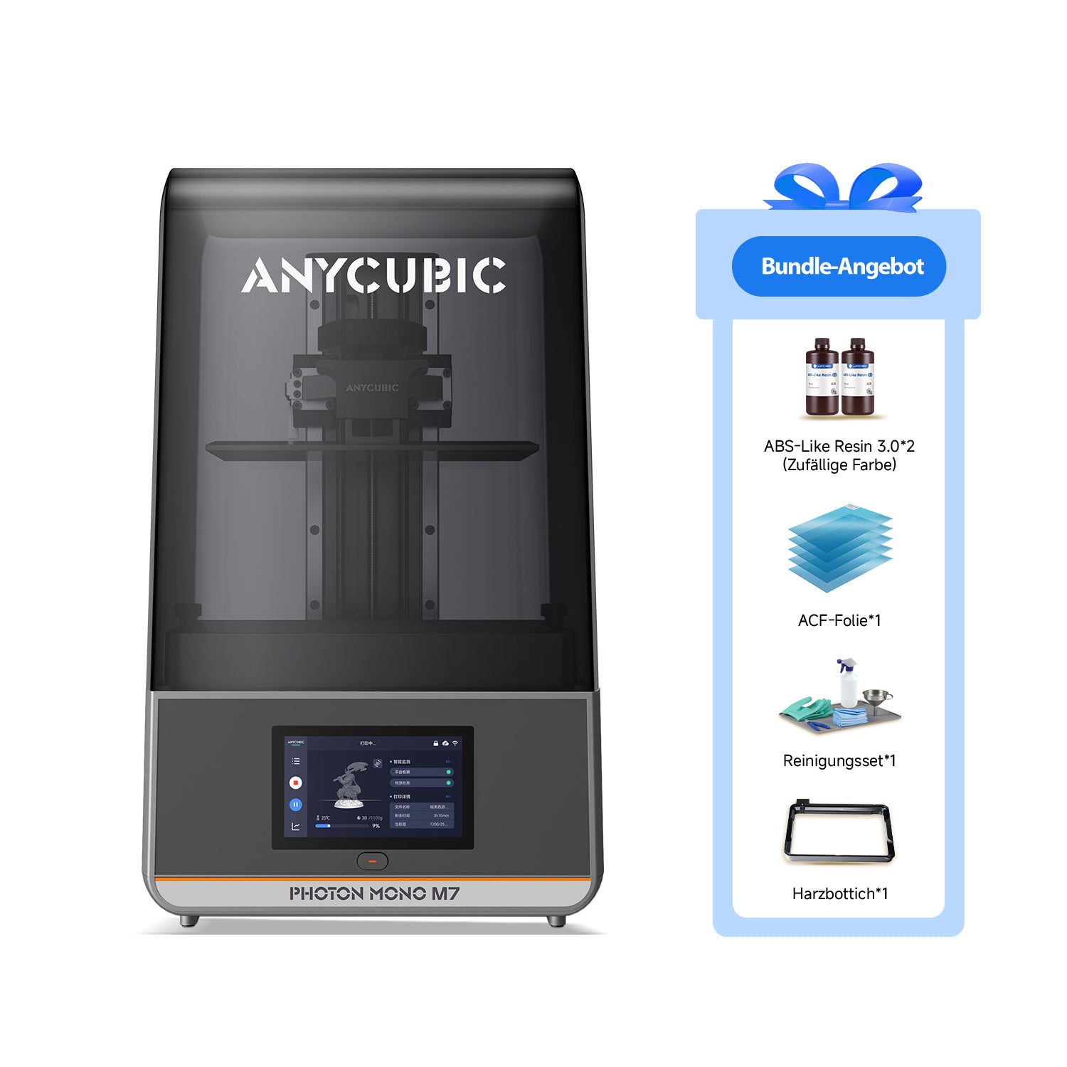 anycubic-photon-mono-m7-starter-bundle-harz-3d-drucker-set image 1