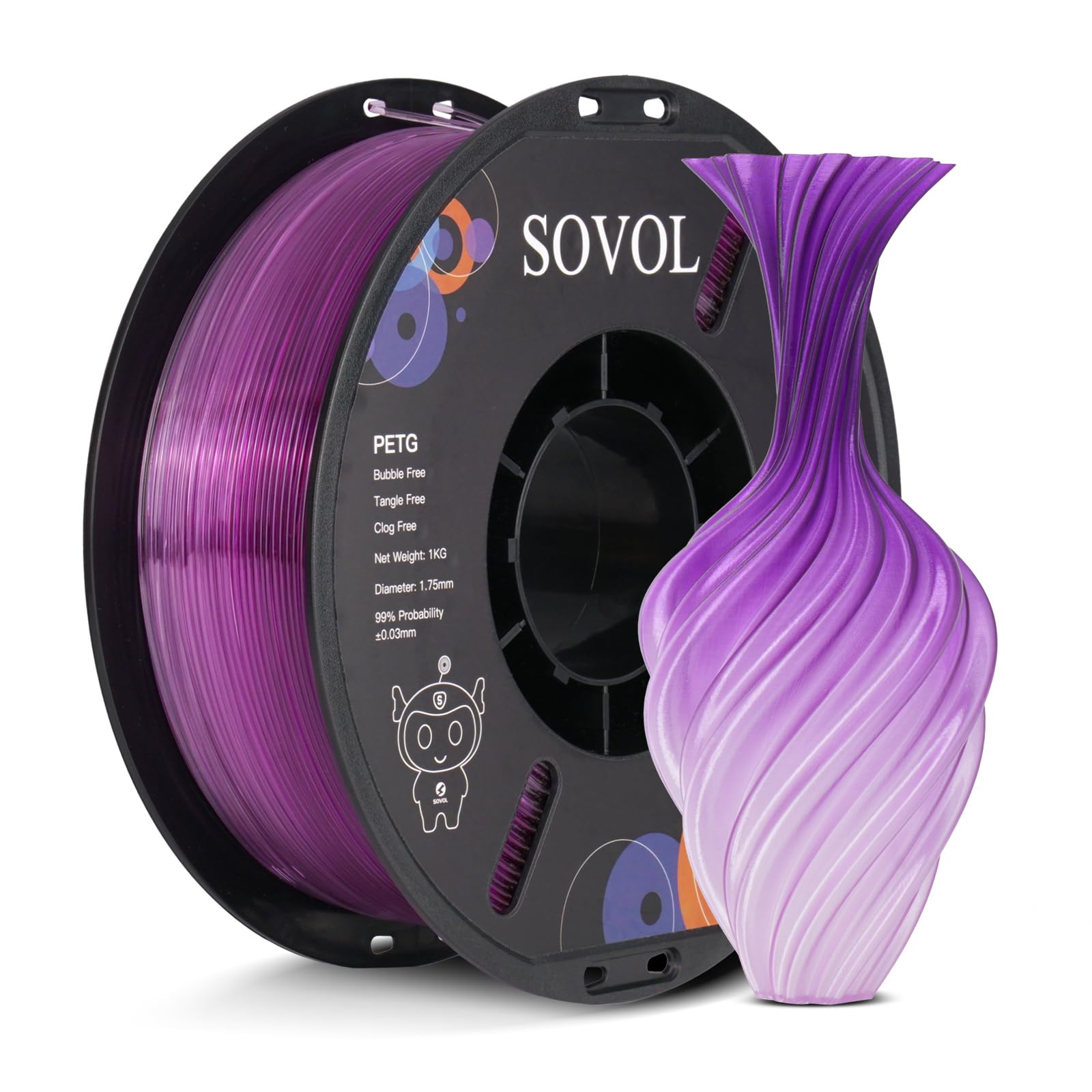 sovol-petg-filament-2x1-kg-1-75-mm-gradient-lila-wei image 1