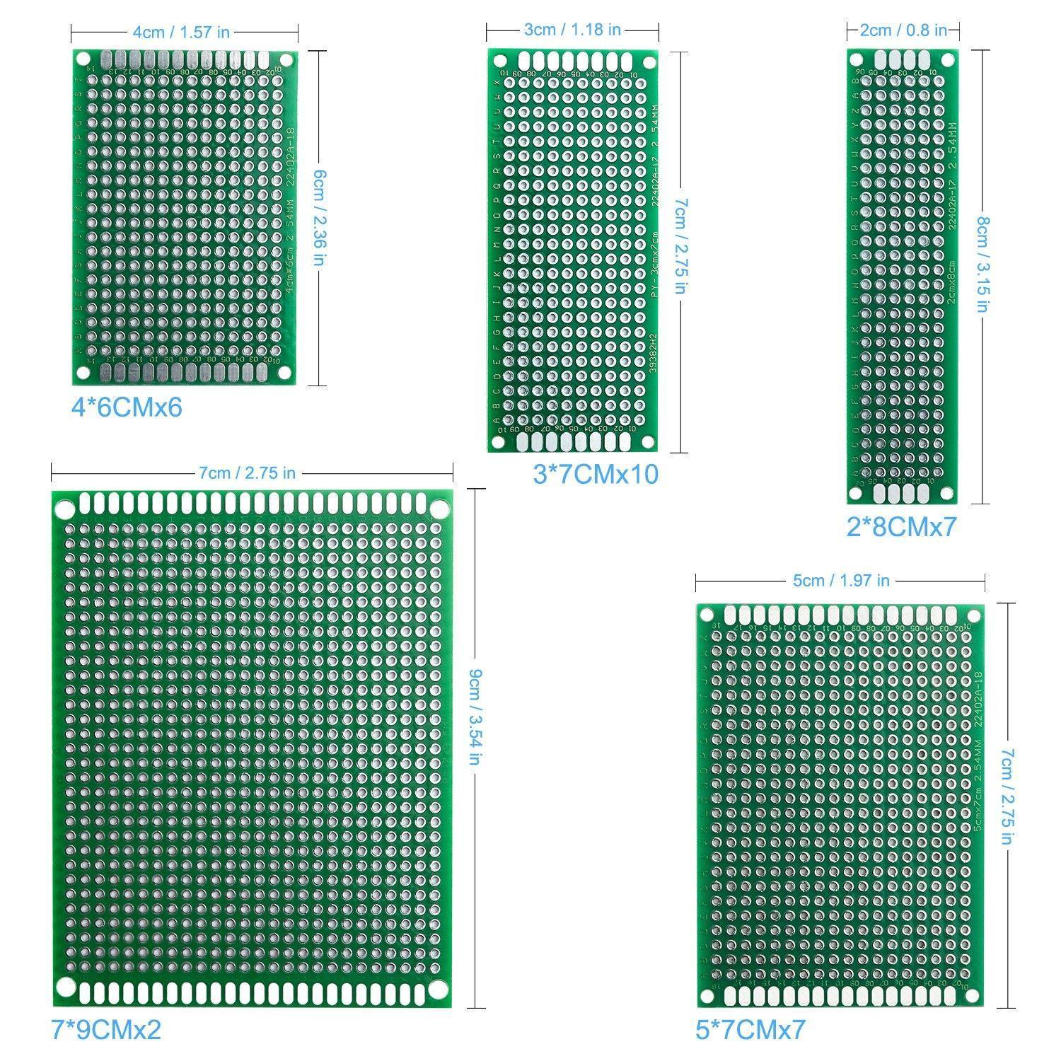 elegoo-double-sided-pcb-board-prototype-kit-32-st-ck-5-gr-en image 2