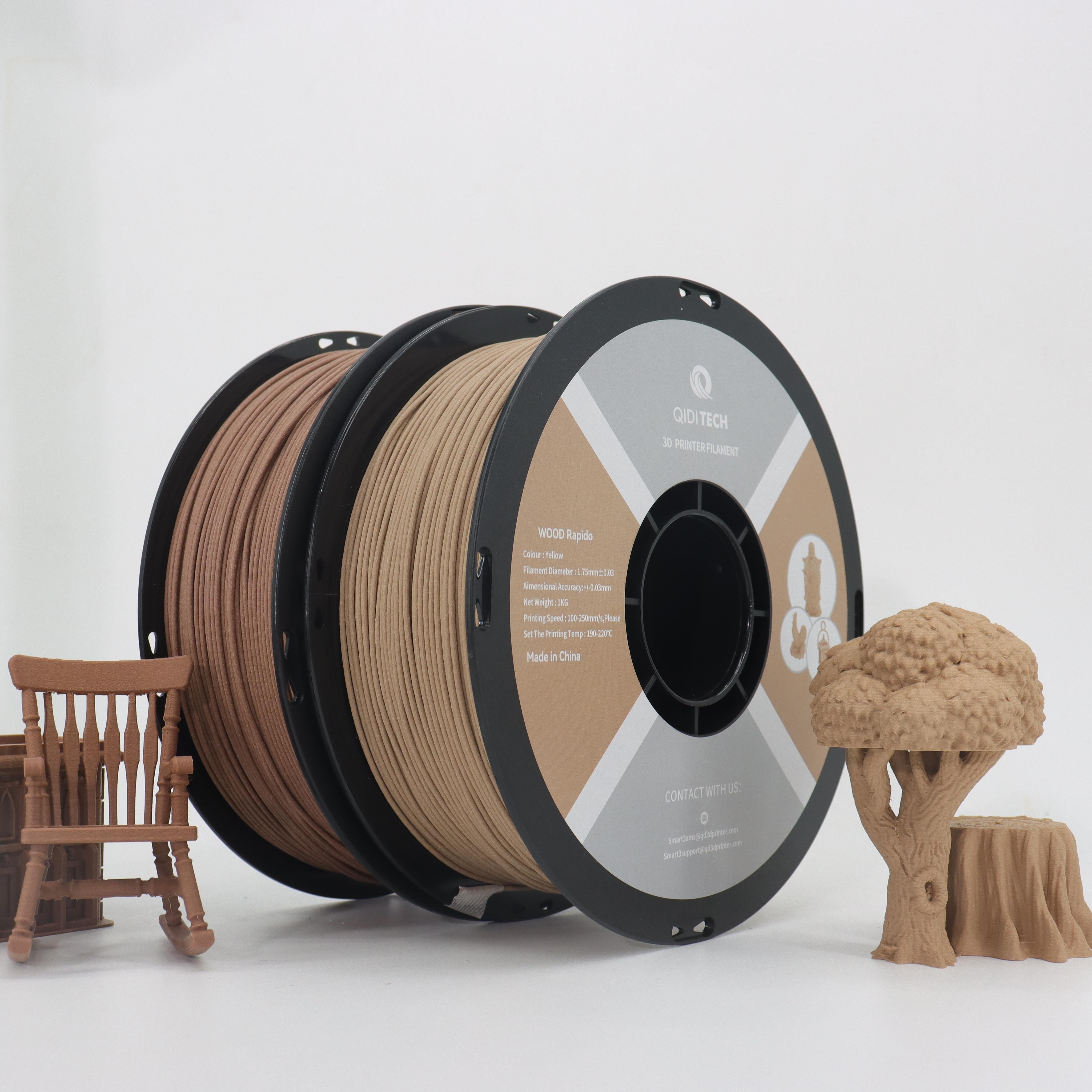 qidi-tech-pla-holz-filament-1-75mm-3d-drucker-filament-mit-holzfasern image 1