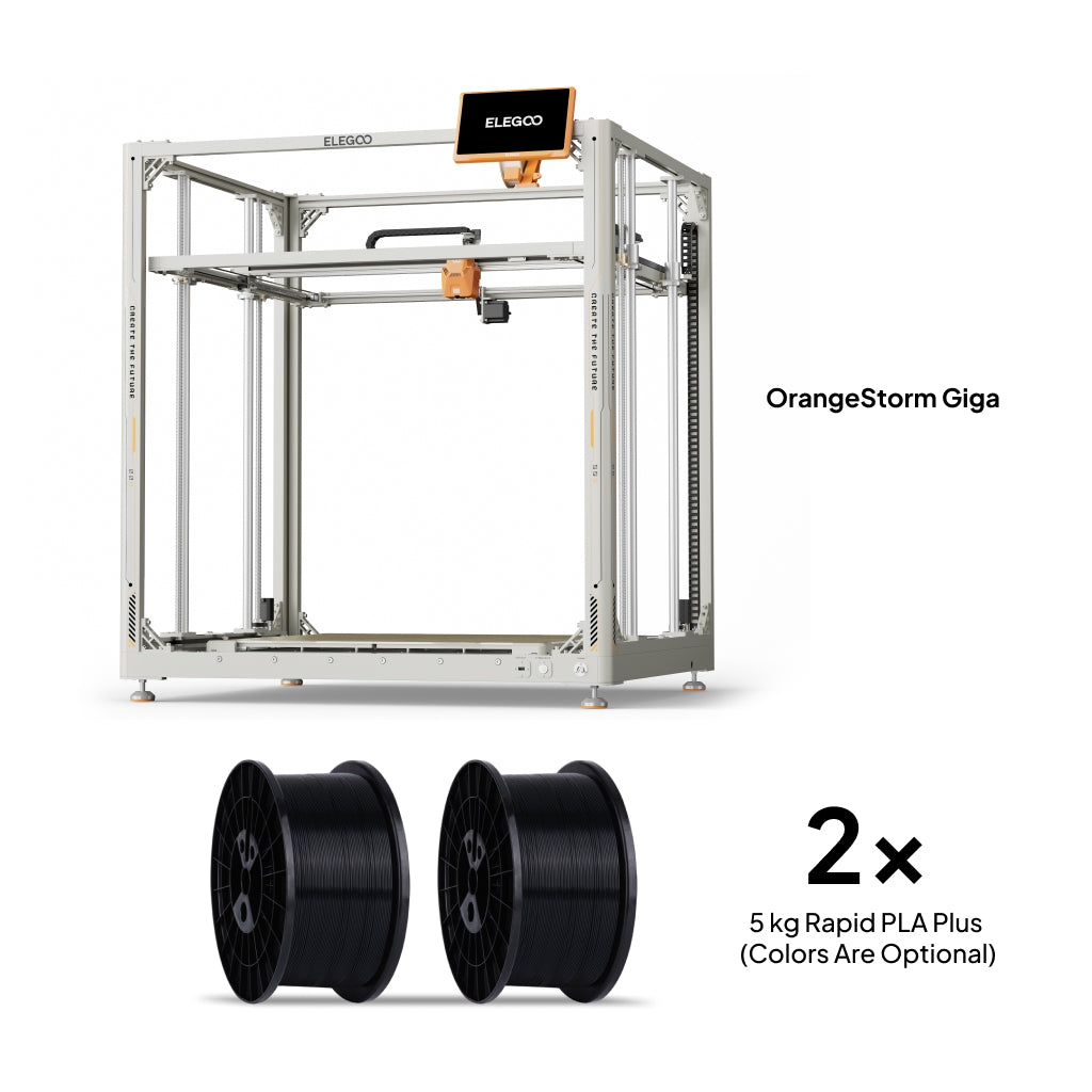 elegoo-orangestorm-giga-fdm-3d-drucker-2x-5-kg-rapid-pla-plus-bundle image 1