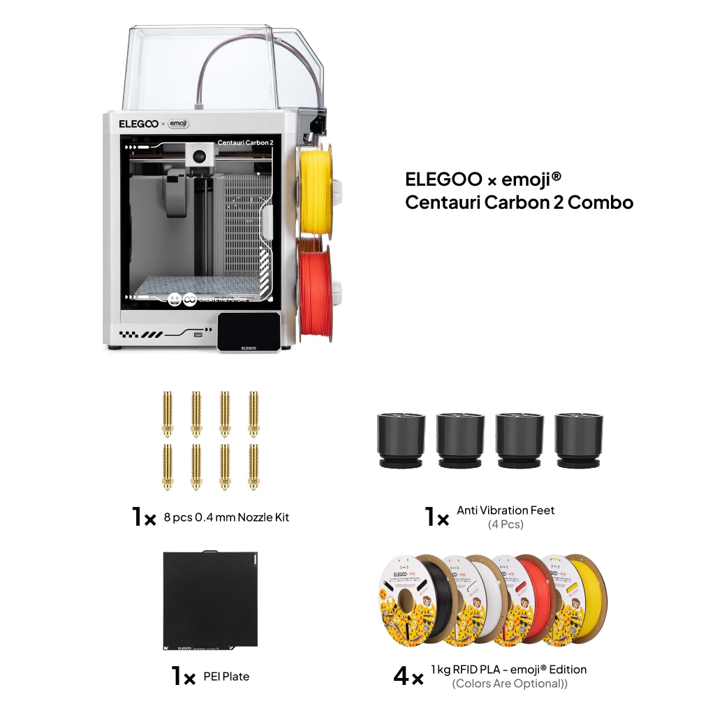 elegoo-x-emoji-centauri-carbon-2-combo-bundle-multicolor-fdm-3d-drucker-set image 2